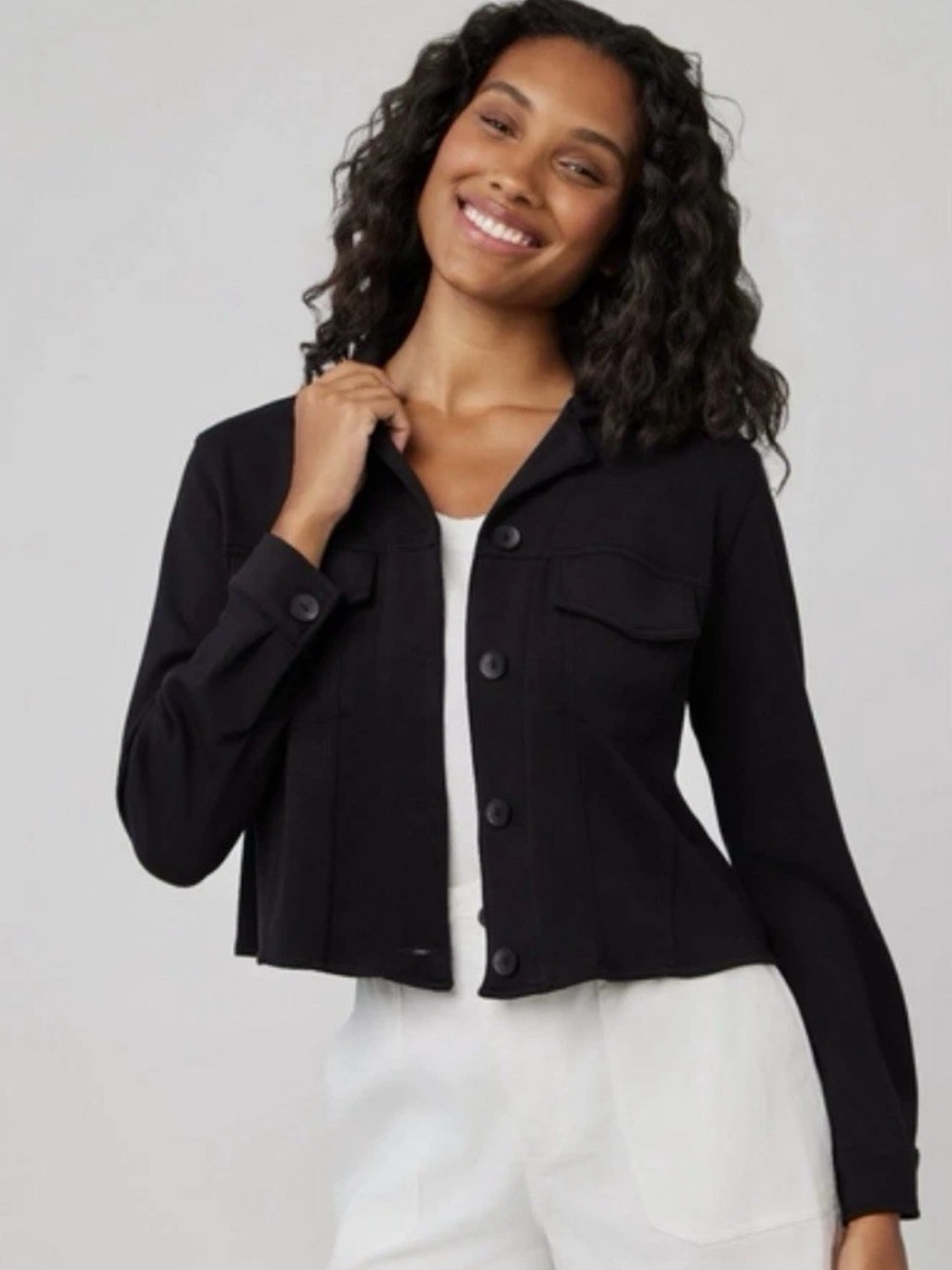 Bella Dahl Coco Cropped Jacket Black XS Like New